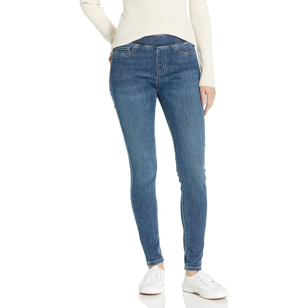 Womens Stretch Pull-On Jeggings Medium Wash Skinny Fit Comfortable Slim